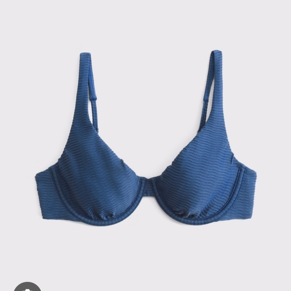 Abercrombie & Fitch Womens Navy Blue Bikini Top Size Medium - Picture 2 of 6